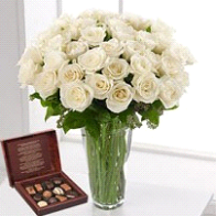 FLORERO 30 ROSAS BLANCAS (con Varsovienne)