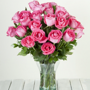 FLORERO 25 ROSAS ROSADAS