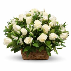 ARREGLO FLORAL CONDOLENCIAS ROSAS BLANCAS