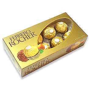 Exquisita caja de 8 bombones Ferrero Rocher.